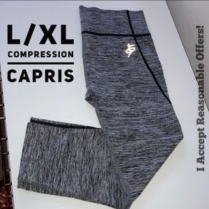 0 to 5 L/XL Grey Lightweight Compression Capris